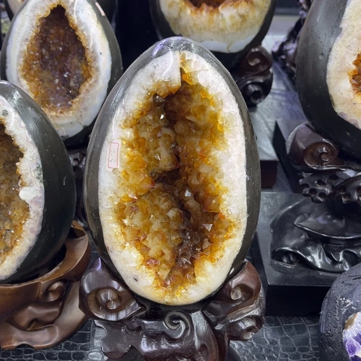 水晶珠宝半成品未镶嵌黄晶蛋