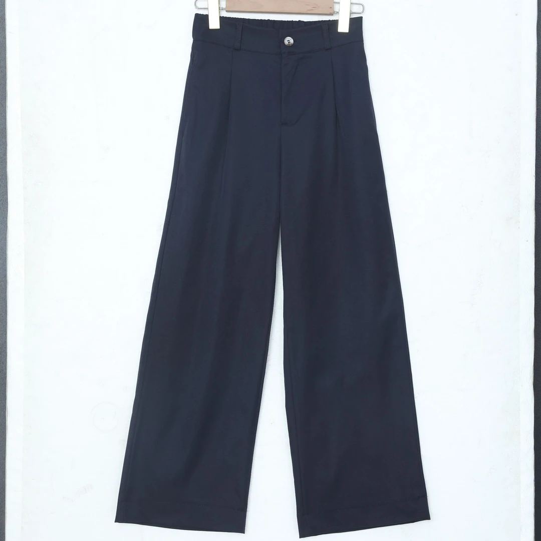 (运费补贴)直筒裤休闲裤女士黑色设计师时尚老钱风裤夏季