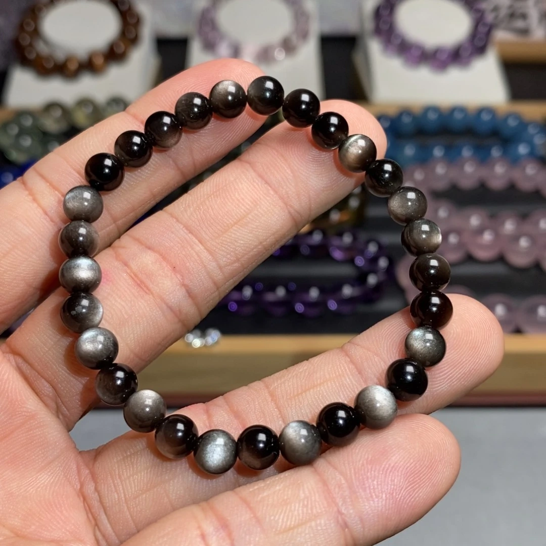 手链水晶未镶嵌高品银曜6.2mm