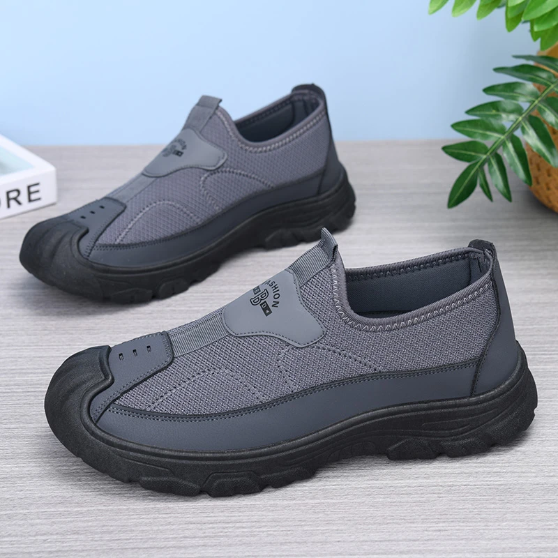 2025秋新款男士轻便套脚休闲鞋舒适软底防滑爸爸鞋老北京布鞋男鞋