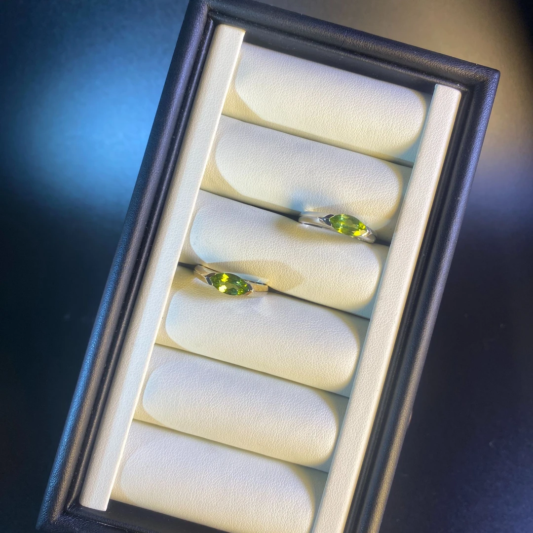 「星芒素韵」S925银马眼形橄榄石戒指