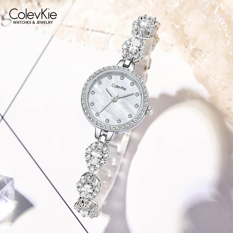 Colevkie【官方正品】镶钻手表女款爆款2025新款轻奢女士手表