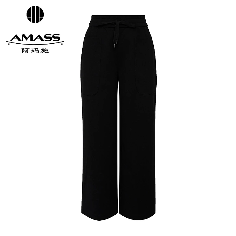 AMASS/阿玛施冬季品质女装通勤休闲经典百搭松紧腰工装裤510019