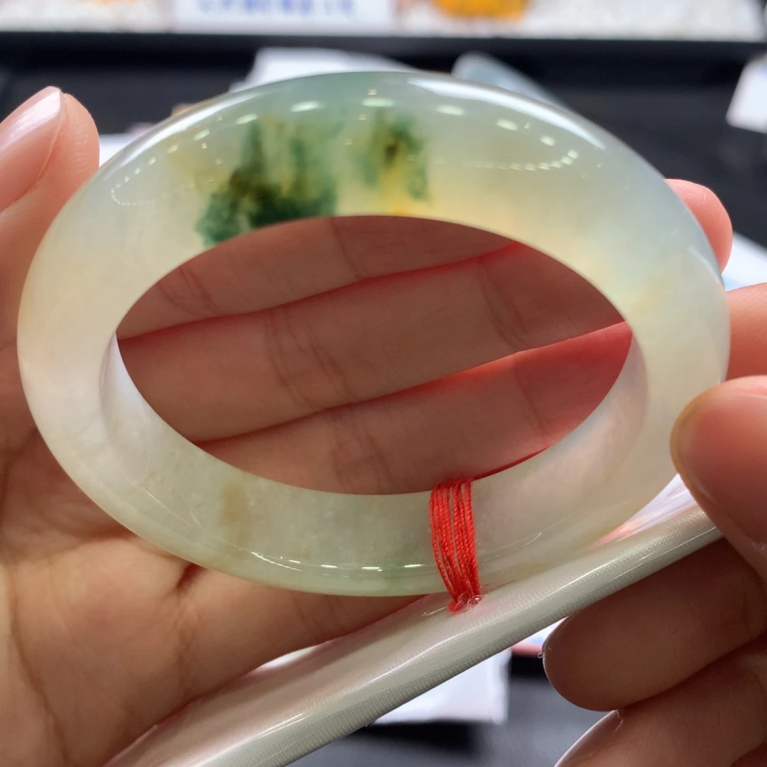 翡翠未镶嵌手镯29号种水特色镯