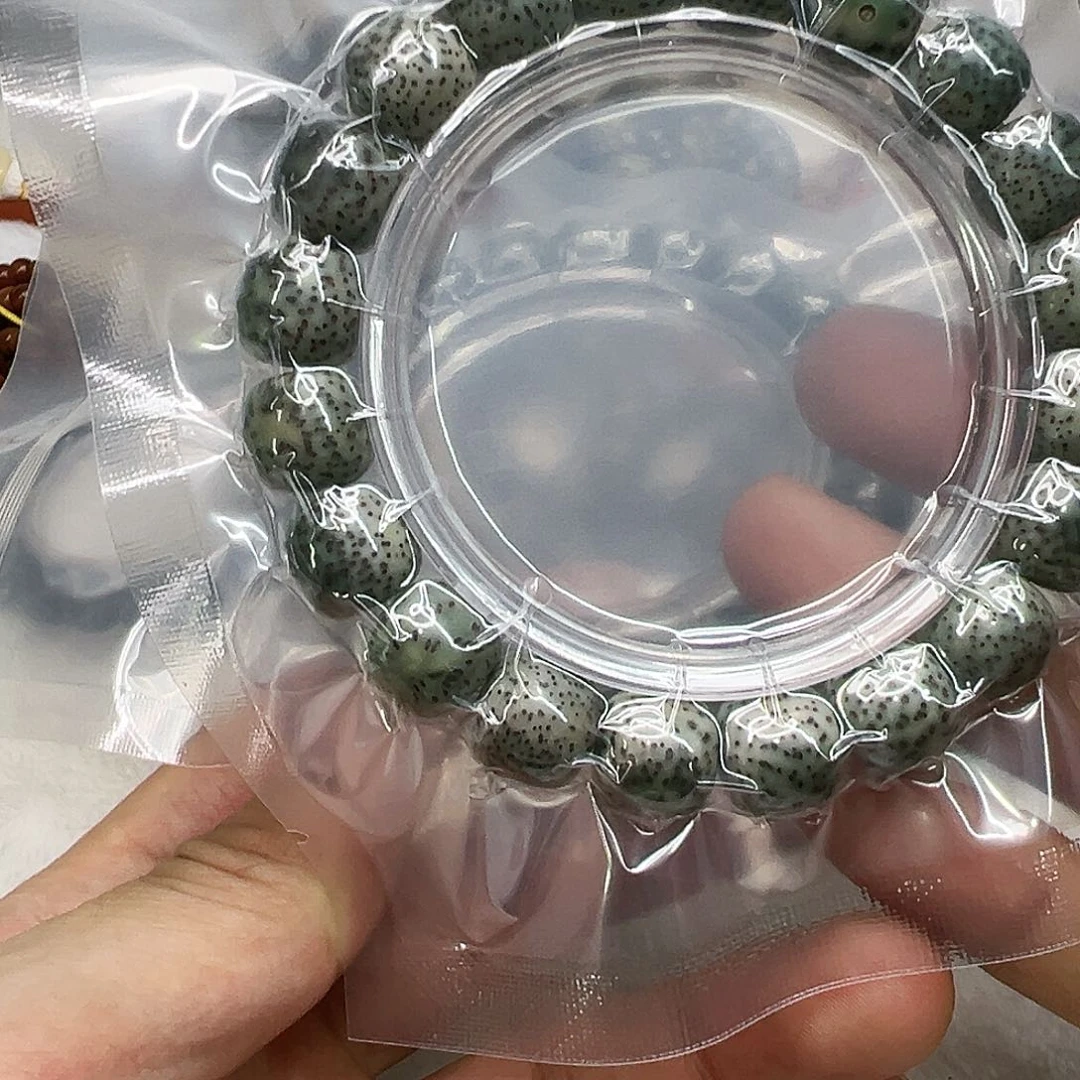 星月菩提手串42高端满绿石玉星月菩提单圈12×11