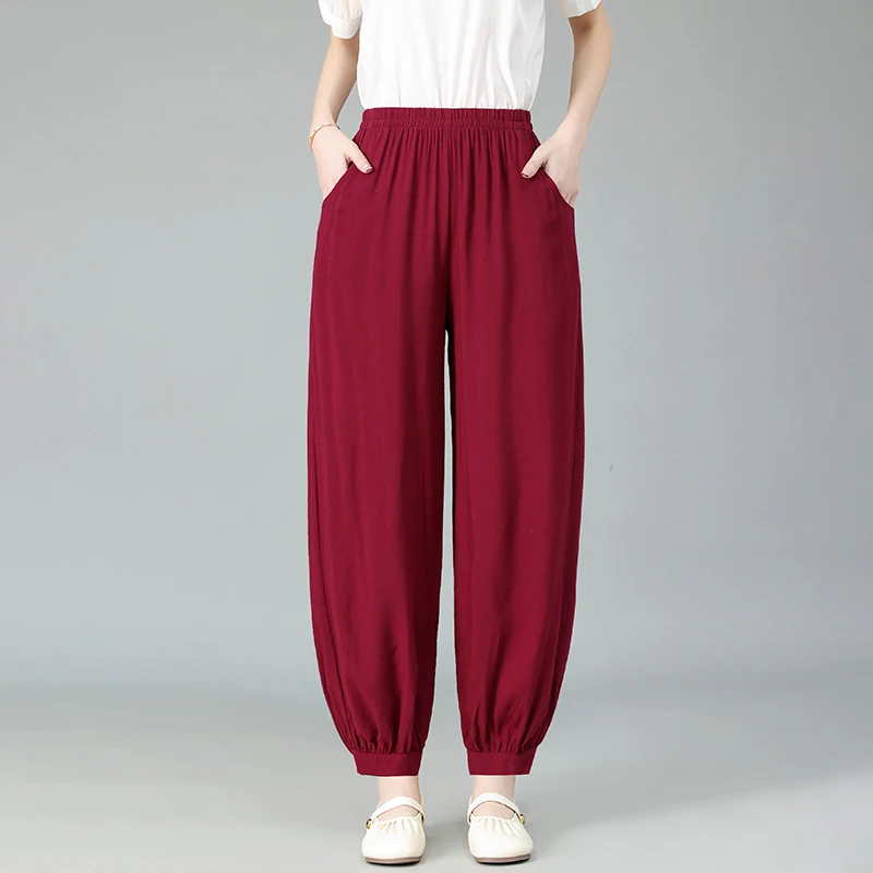 灯笼裤休闲裤萝卜裤薄款女裤哈伦裤高腰复古高腰灯笼裤休闲
