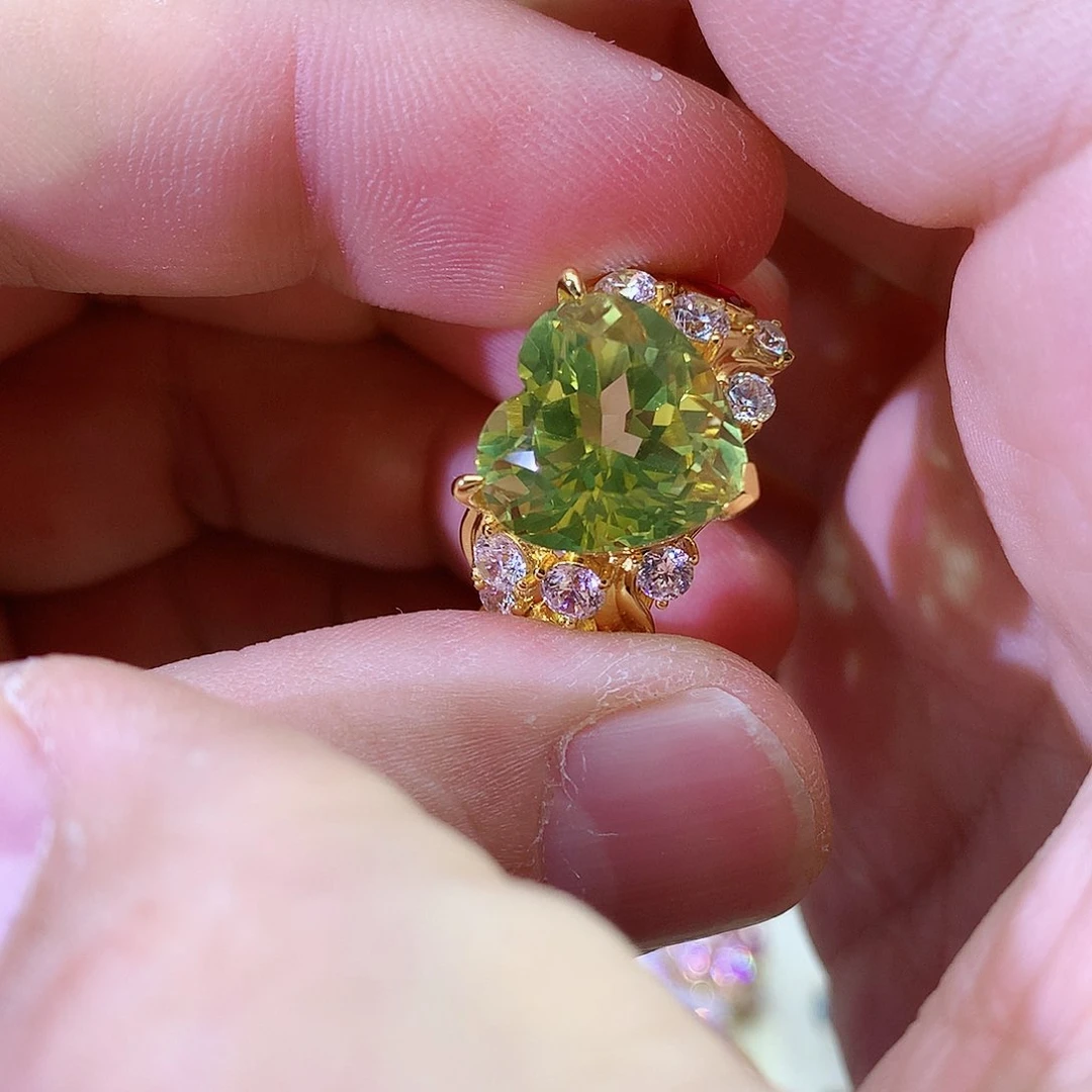 紫晶戒指银S925镀金镶嵌