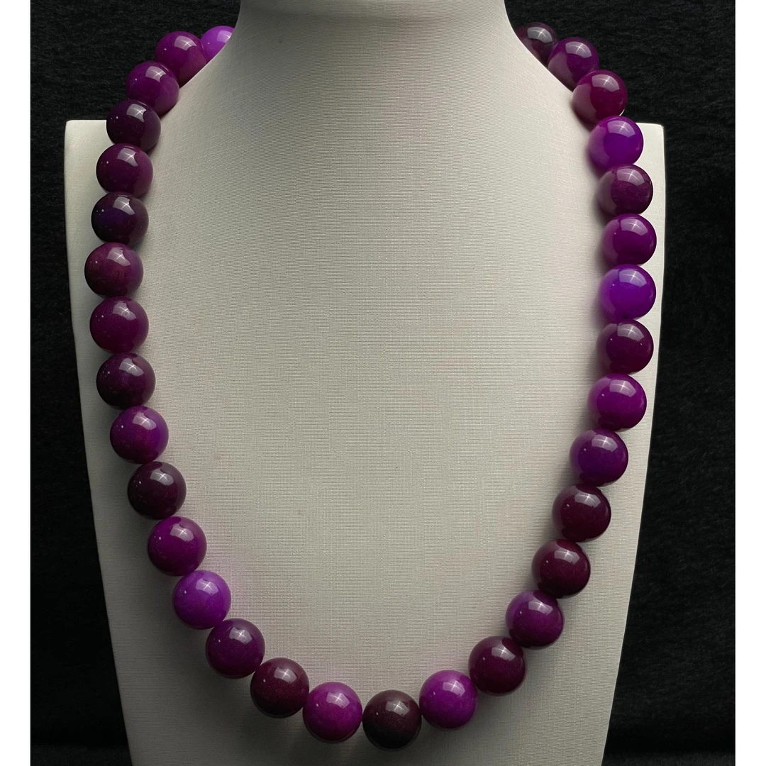 A145玉化紫舒14M项链女款