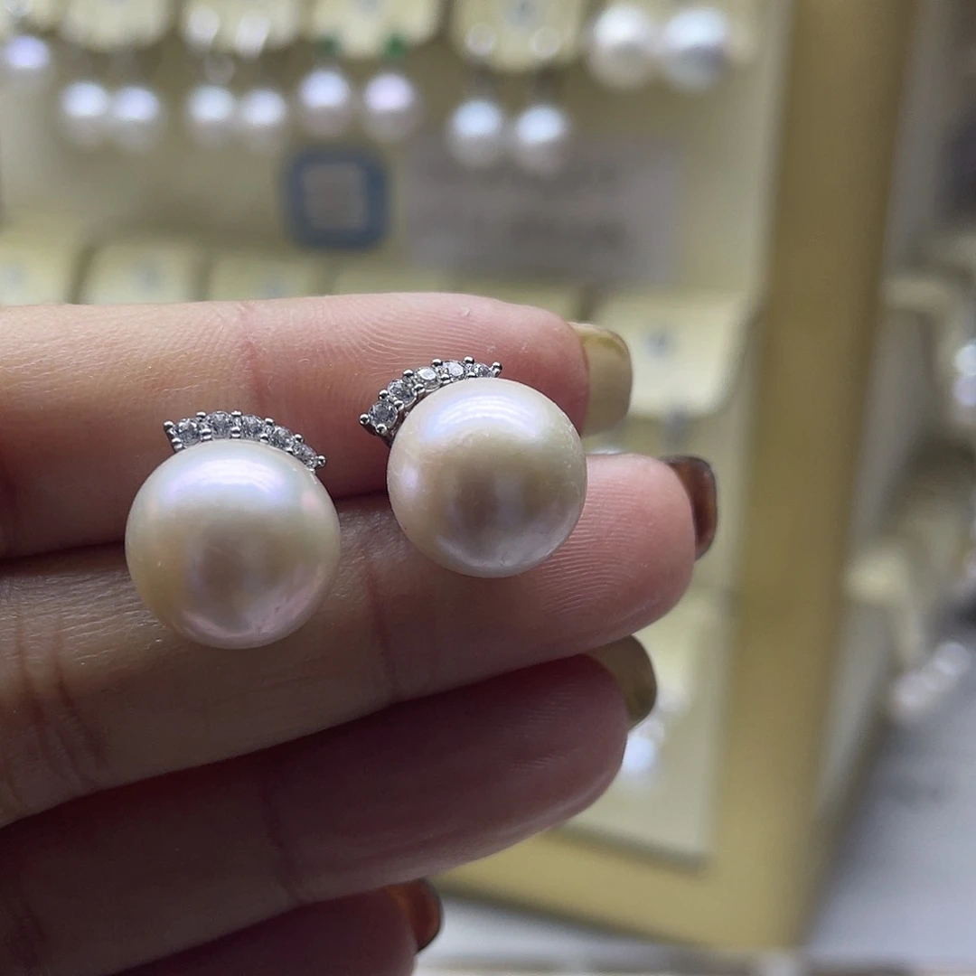 耳饰淡水珍珠银S925镶嵌