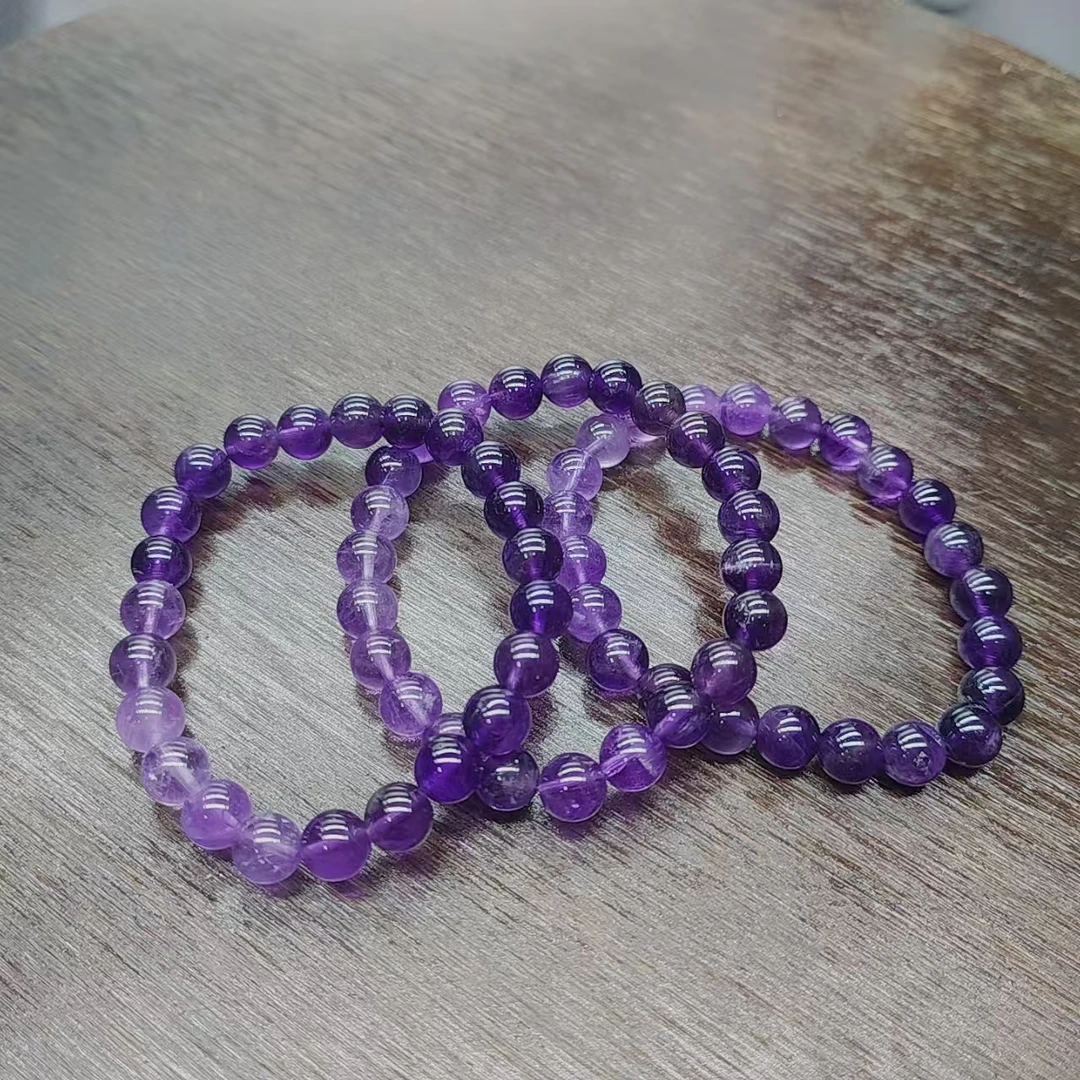 硕夏天然紫水晶8-9mm单圈手链多样性发其一SX0668
