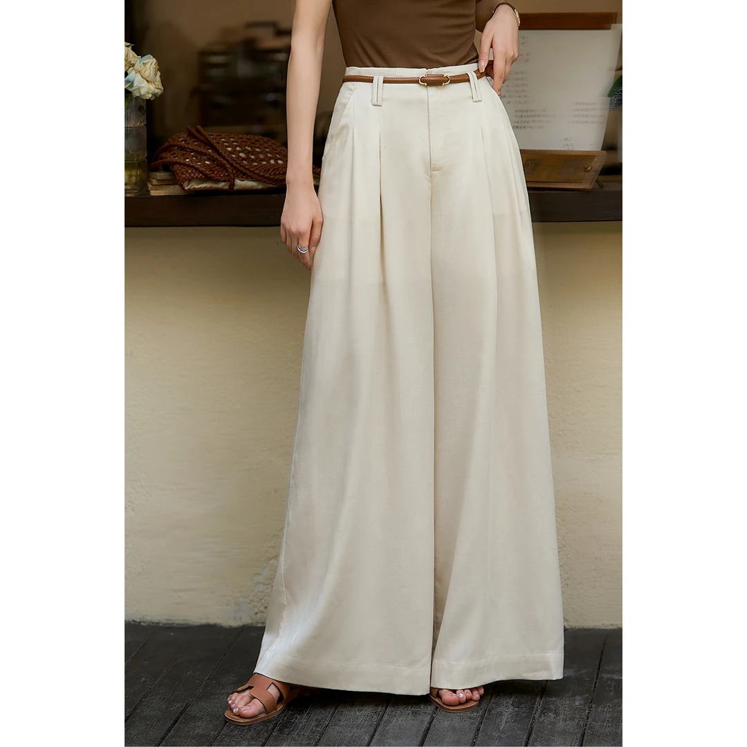 笑涵阁 甩甩裤-双版本超薄显瘦舒适藏肉阔腿裤女KBS892332ML