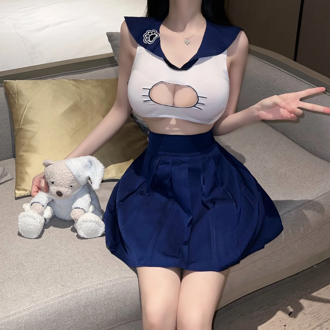 夜酥内衣制服诱惑蕾丝角色扮演可爱性感爱心猫咪女仆女佣套装