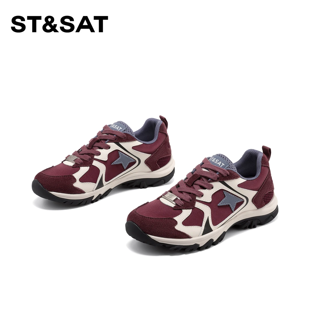 St&Sat/星期六软底拼色运动休闲鞋2025春季新款欧若精灵风德训女