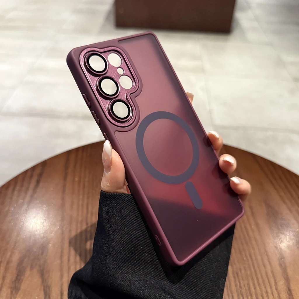 磨砂肤感半透明适用三星S25ultra手机壳磁吸简约男士专用实用配件