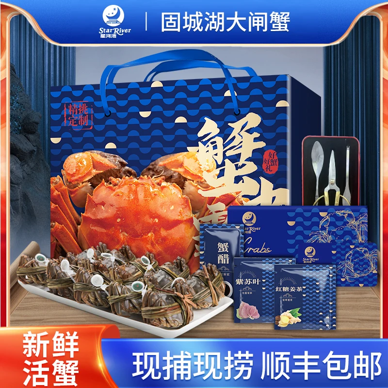 【固城湖活蟹】全母蟹 2.6-2.3两 10只 星河湾江苏金标蟹 中秋礼盒