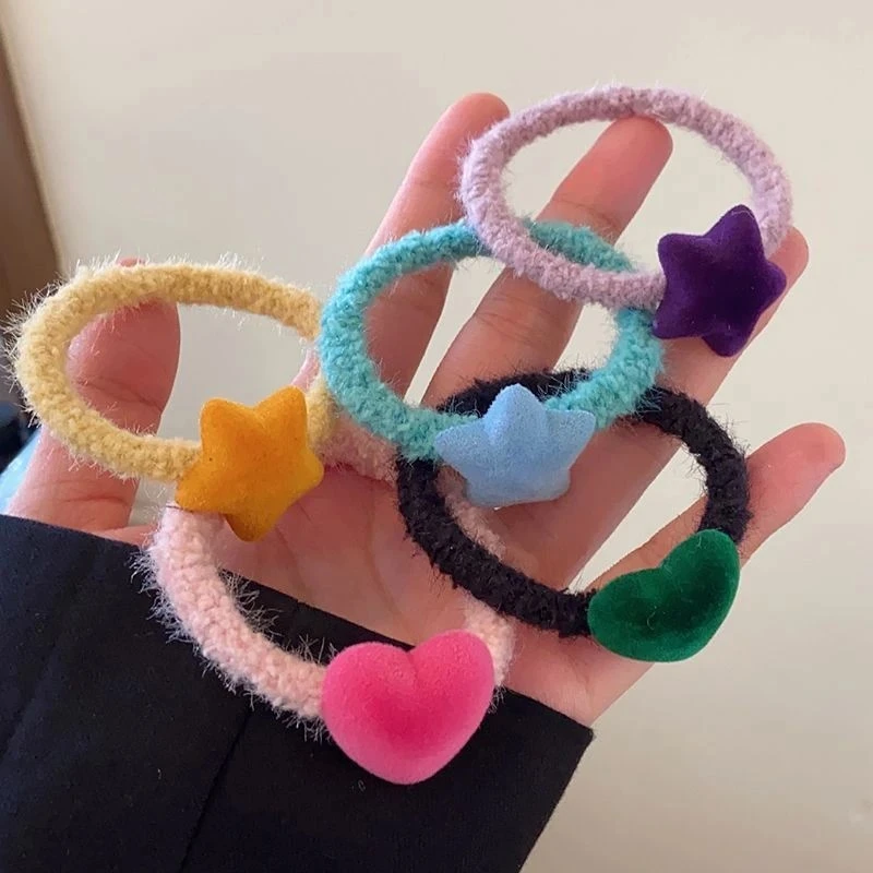 爱心皮筋女扎头发绳高弹力耐用头绳简约气质高马尾绑头发发圈头饰