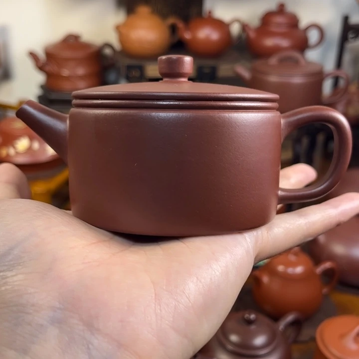 礼***校茶壶紫砂汉瓦180cc紫泥原矿