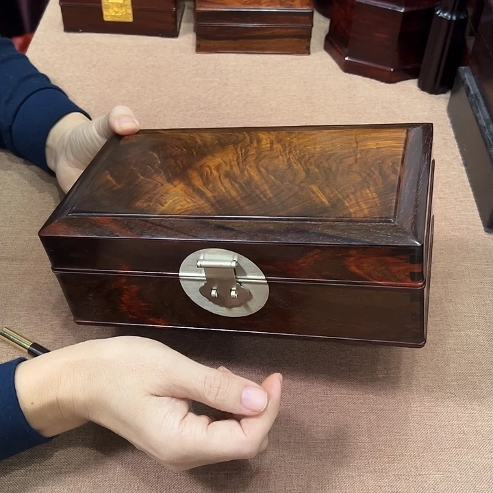 景***）贡木大红酸枝翻盖首饰盒