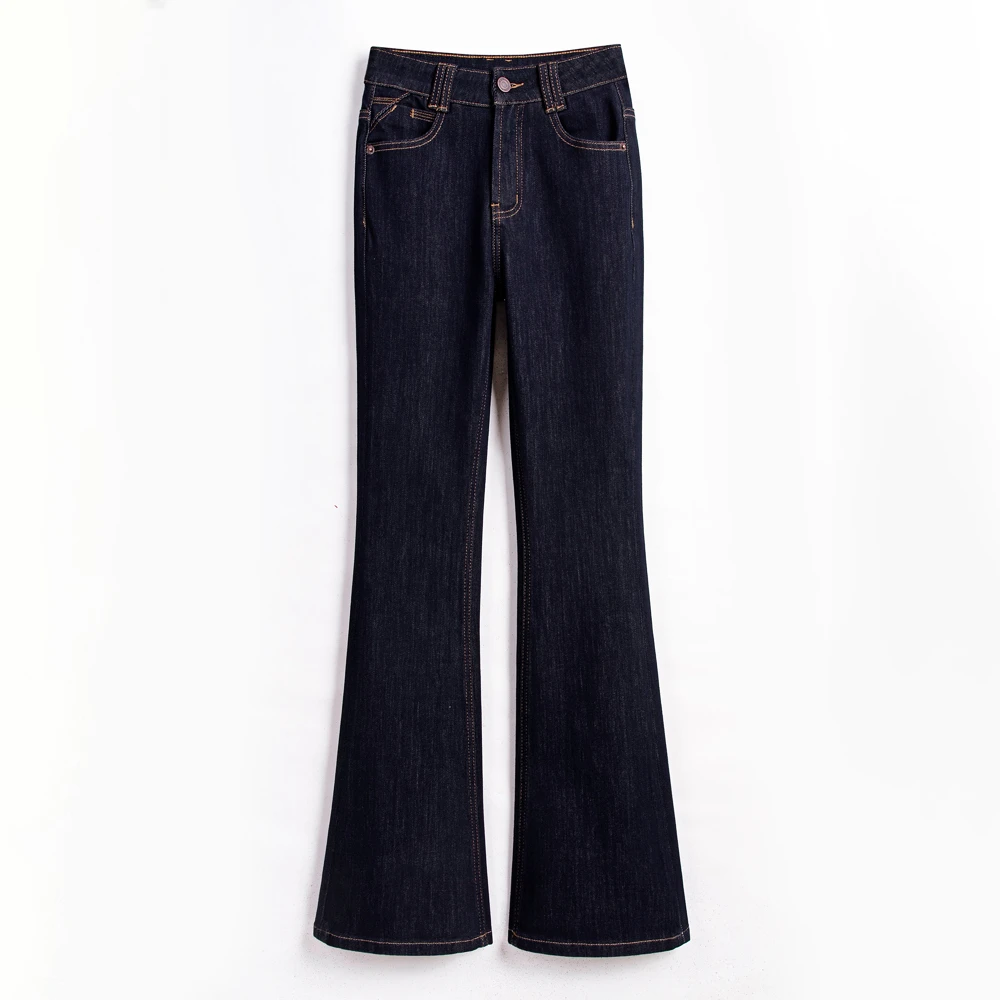 原色丹宁/2025秋季新款高腰提臀微喇长裤牛仔裤女宽松显瘦长裤