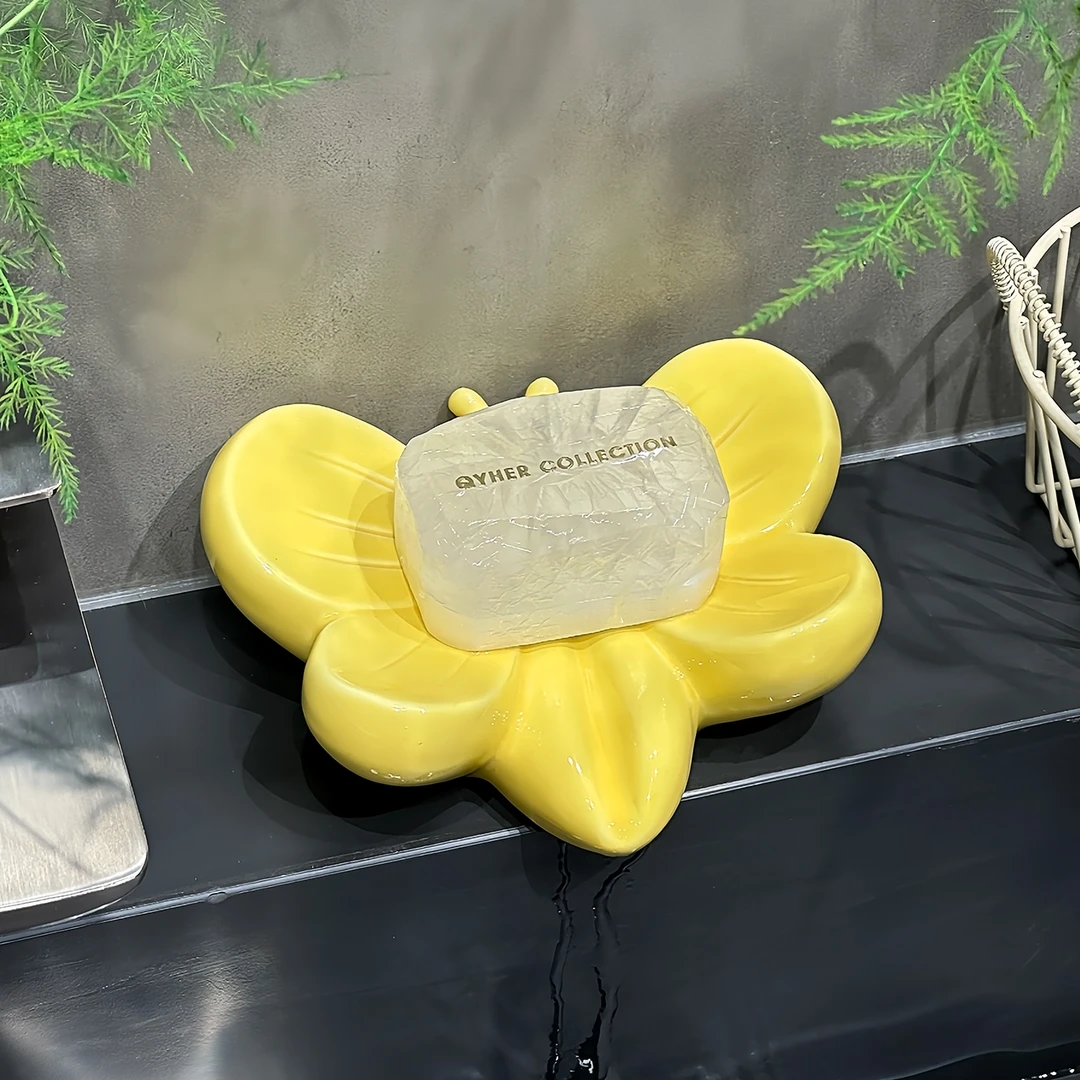 卫生间沥水皂碟可爱陶瓷肥皂盒浴室双层免打孔肥皂盒简约家用皂盒