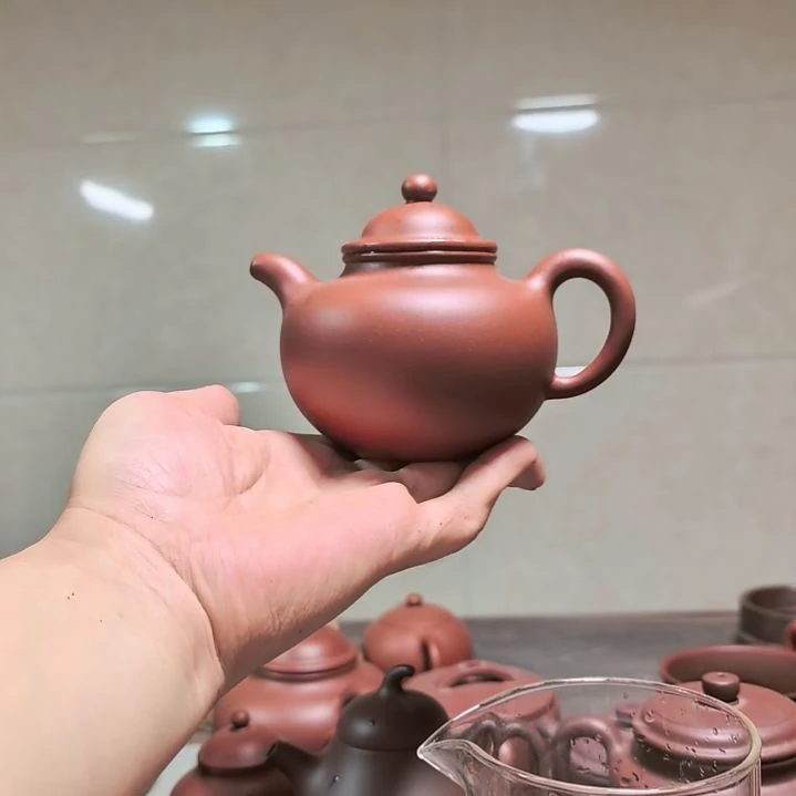 茶壶底槽青50目通筛手磨5号井底槽清全手工制作掇球壶 320cc