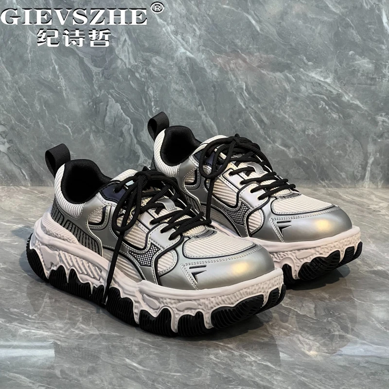 纪诗哲男鞋百搭个性轻便运动鞋男款厚底时尚跑步鞋轻奢潮流休闲鞋