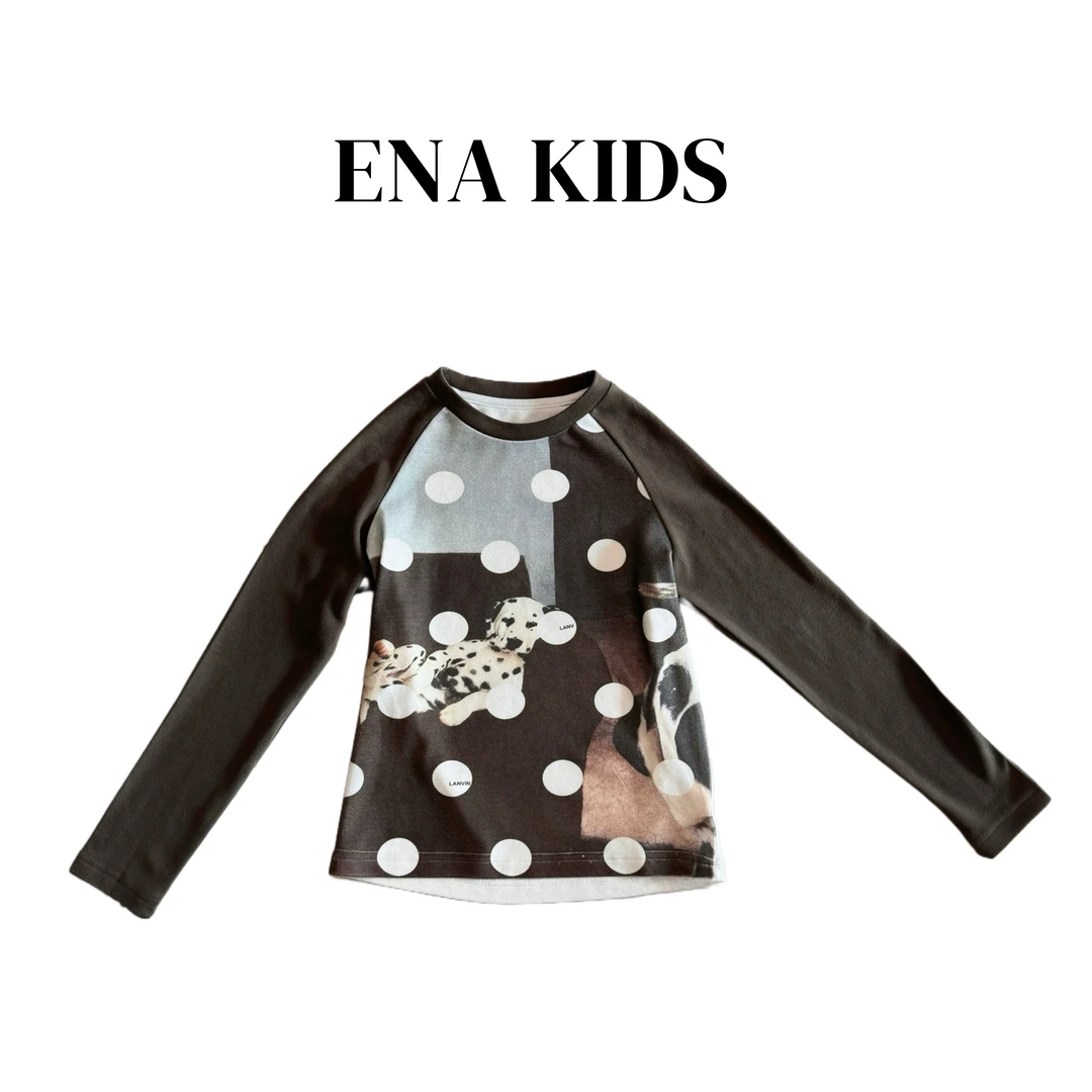 ENA恩娜kids【斑点小狗】女童斑点狗印花长袖T恤秋季修身打底上衣