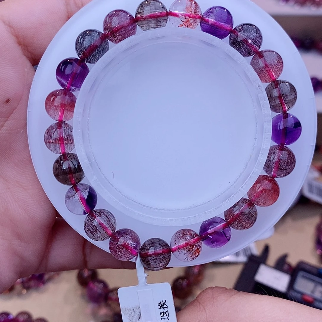 未镶嵌手链水晶黑加侖超七8m