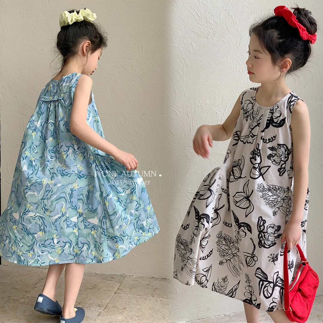 现货「麦麦秋.MAIMAIQIU」【花间絮语】全棉无袖连衣裙女夏GX1054