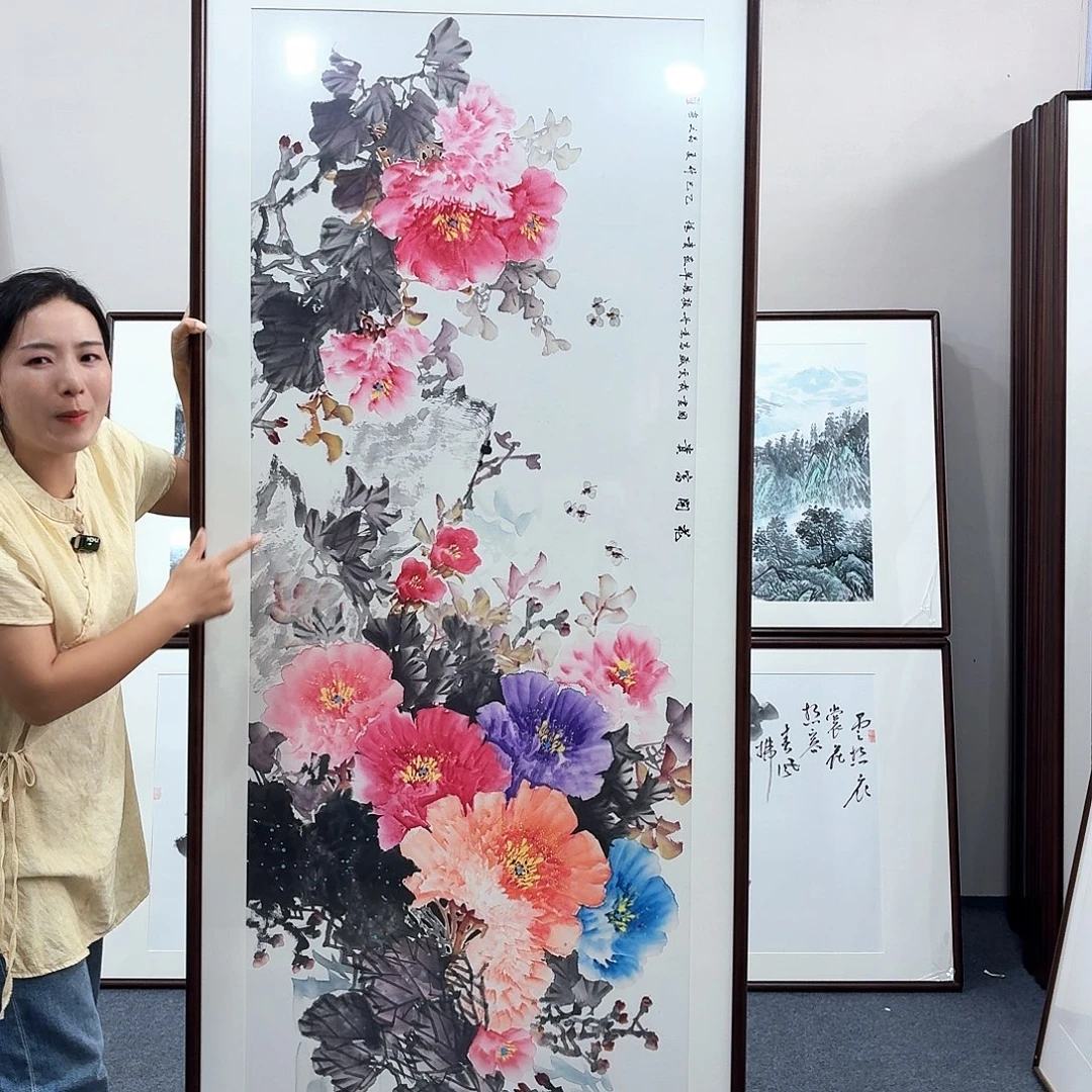 国画手绘作品210×80尺寸