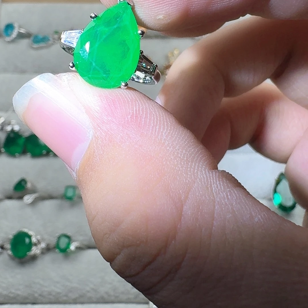 芙蓉石戒指银S925镶嵌