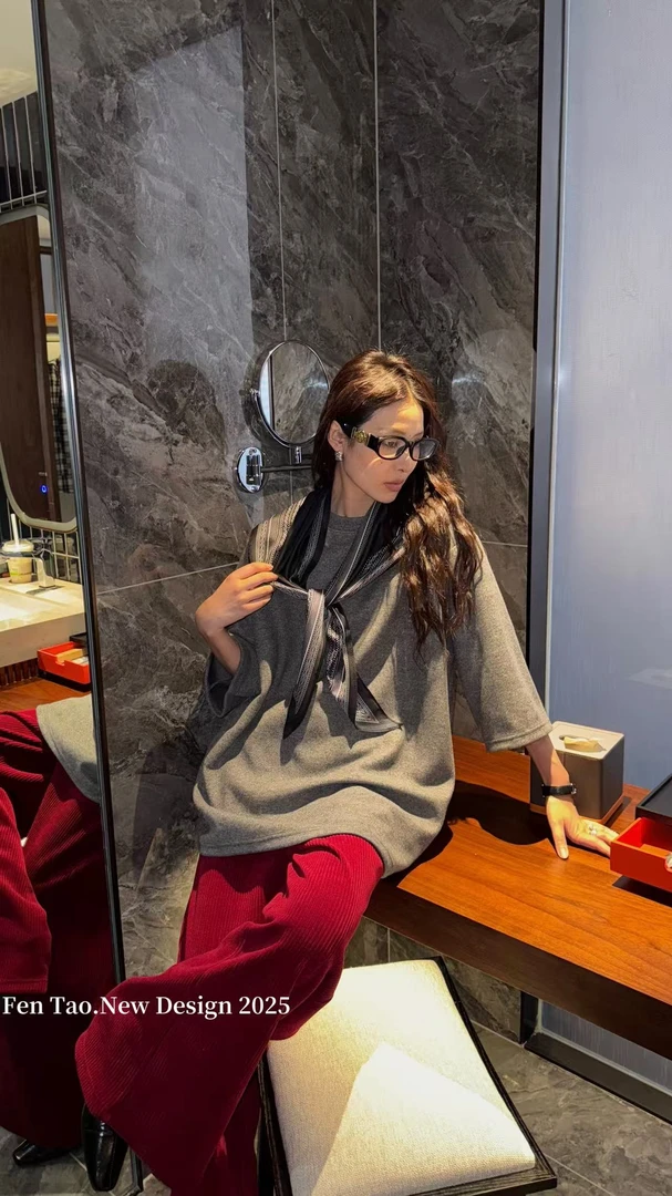 慵懒宽松五分袖短袖松弛感显瘦大版t袖上衣