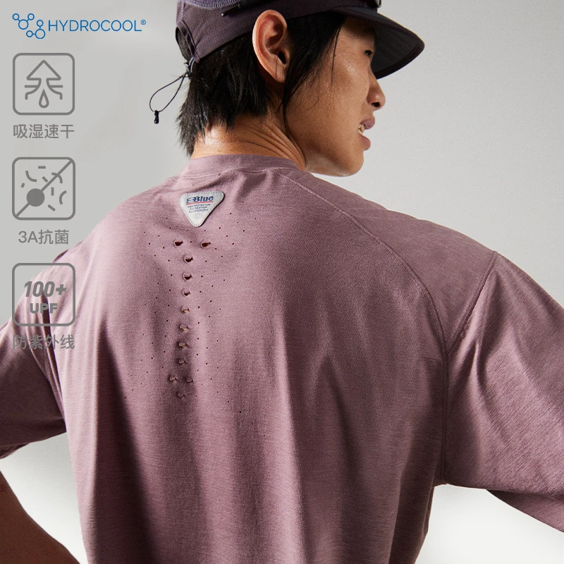 NothommeBLUE小龙鳞蓝岐透气T恤吸湿速干抗菌纯色圆领情侣短袖