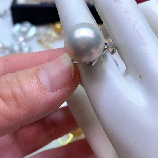 淡水珍珠耳饰银S925镶嵌