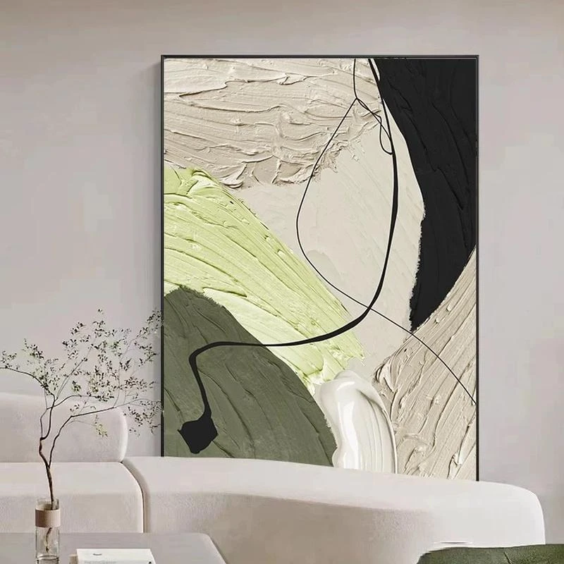 砂岩肌理画抽象绿色定制款1.2*1.8