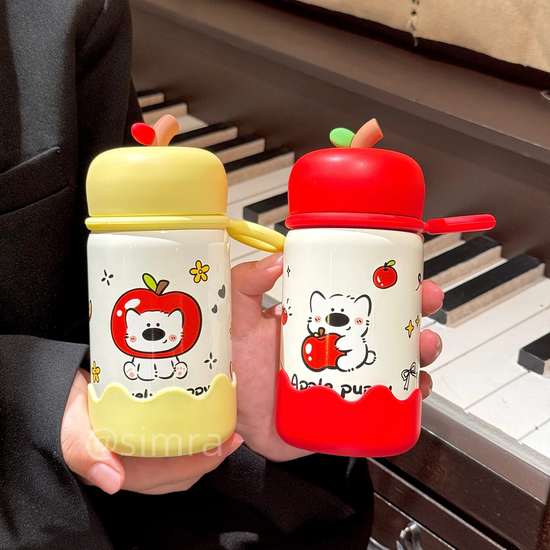 可爱小巧保温杯校园2025新款水杯ins高颜值防摔便捷带提手保温杯