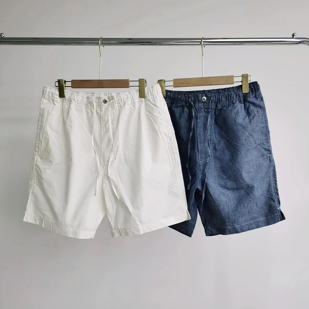 J112 两色松紧腰棉质休闲短裤