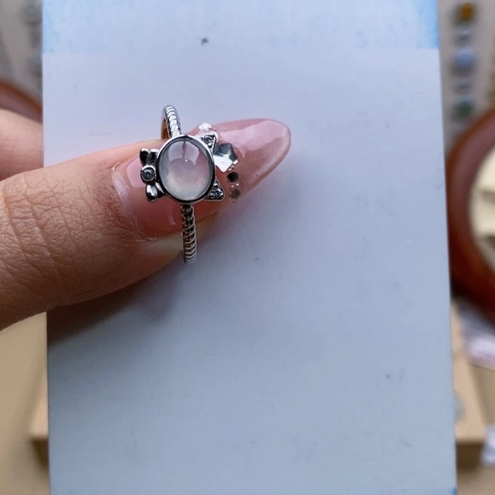 翡翠戒指银S925镶嵌11111