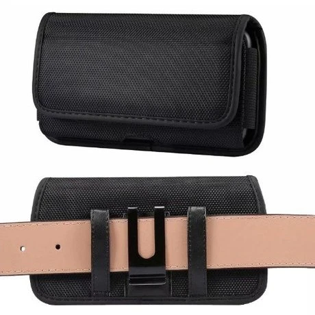 跑步耐磨帆布腰包男穿皮带超薄横款手机挂腰包工地干活腰间手机套