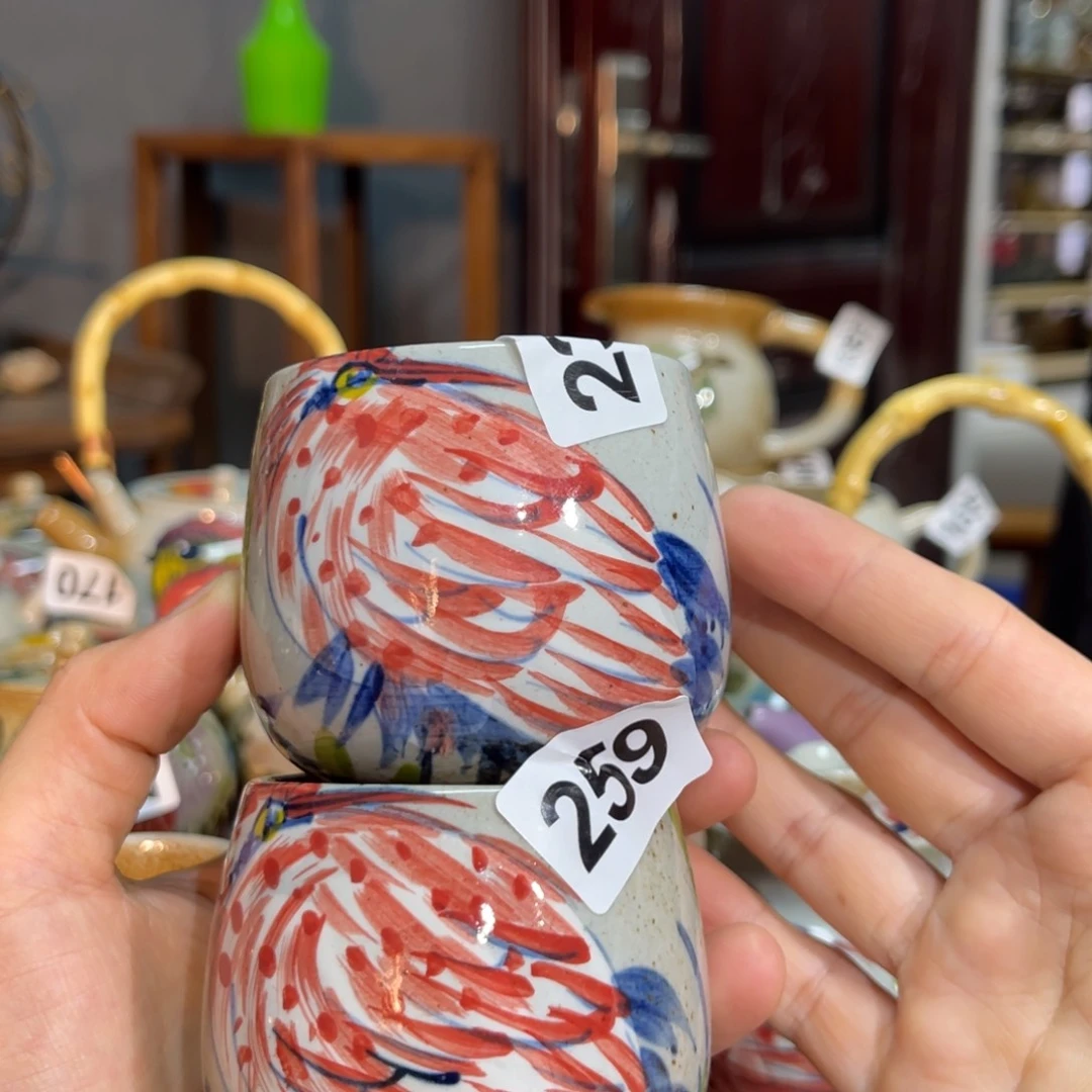 杯桃*素浅陶瓷手工手绘