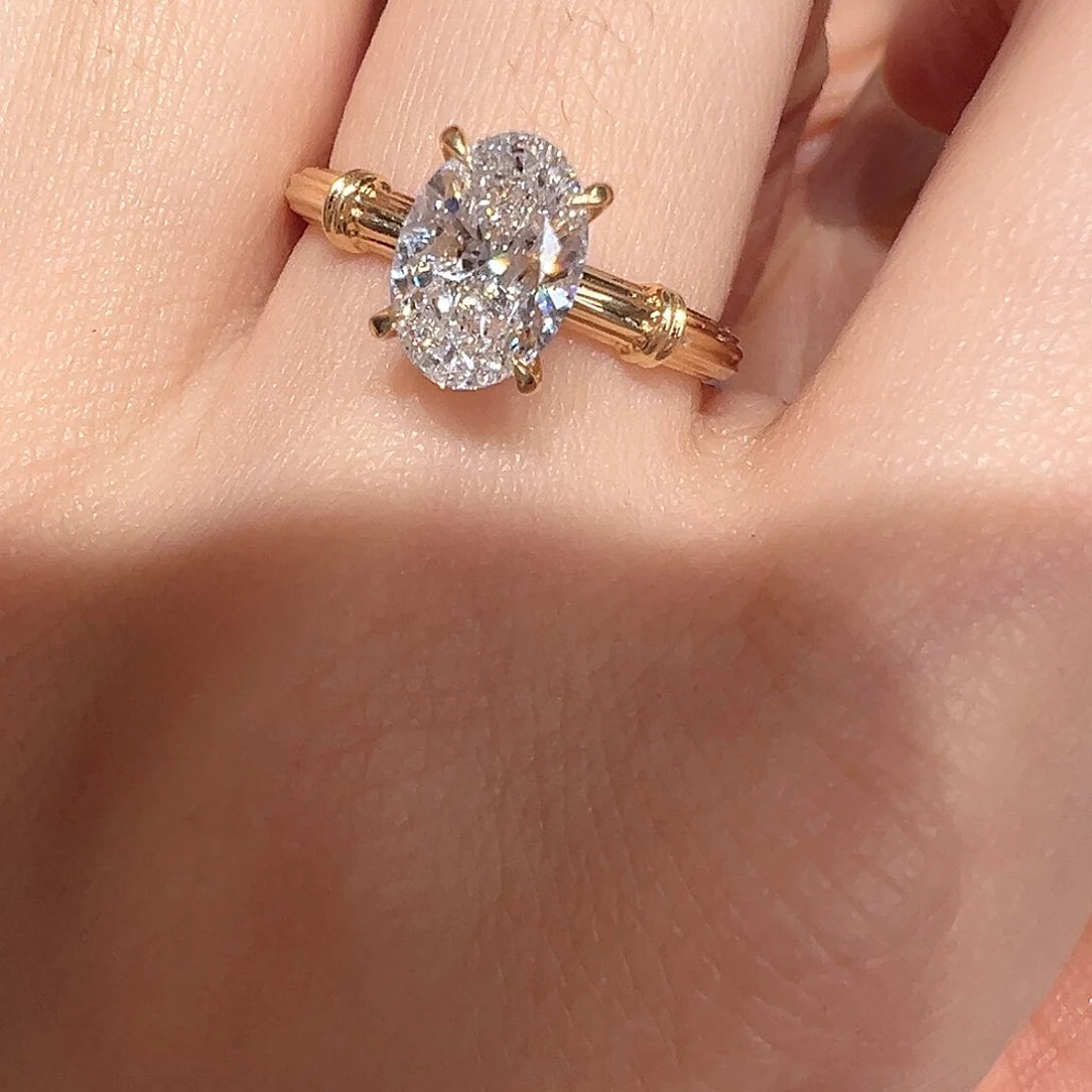 实验室培育钻石18K金镶嵌朱*@@00028605