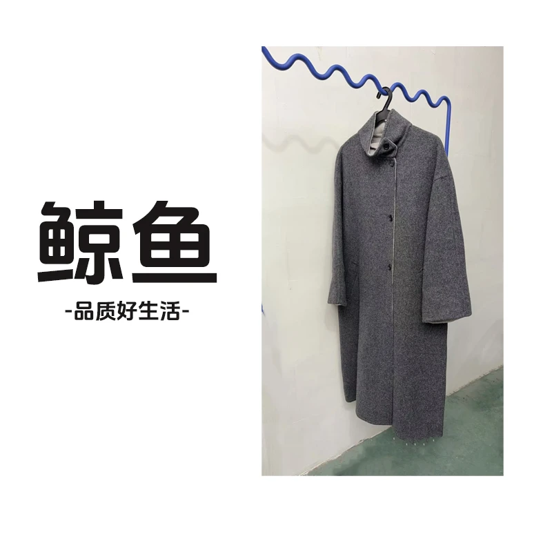 中长款直下摆毛呢外套立领冬季长款气质女装保暖 82532