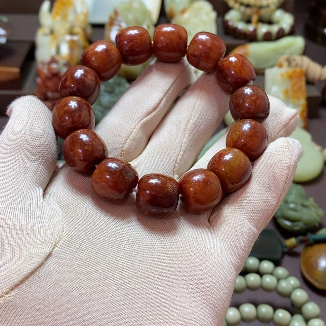 透闪石质玉未镶嵌手链火燎皮16