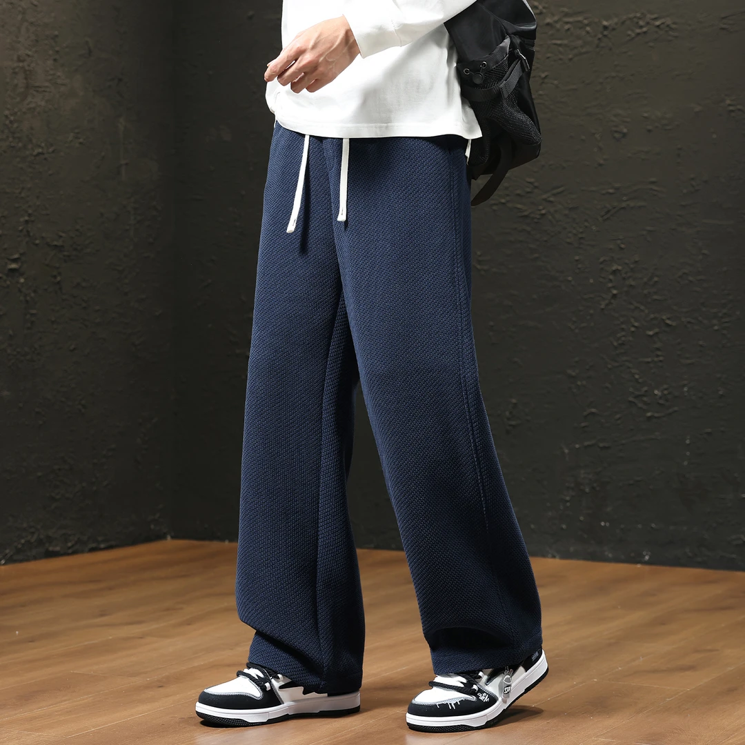 弯刀阔腿休闲裤男生2025秋季潮牌垂感宽松运动痞帅青少年直筒卫裤