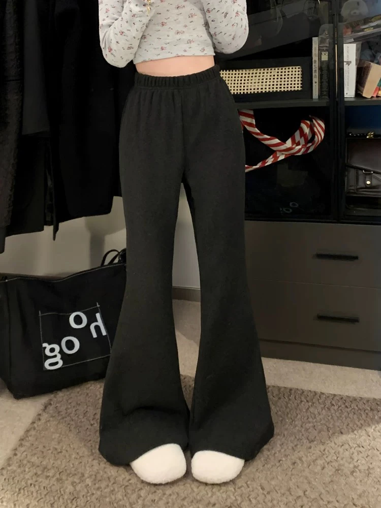 微喇长裤女垂感显瘦修身休闲喇叭裤8519