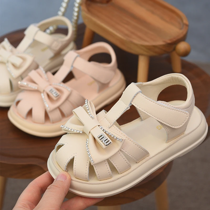 女童凉鞋时尚儿童公主鞋2025夏季防滑包头沙滩鞋软底轻便女孩童鞋