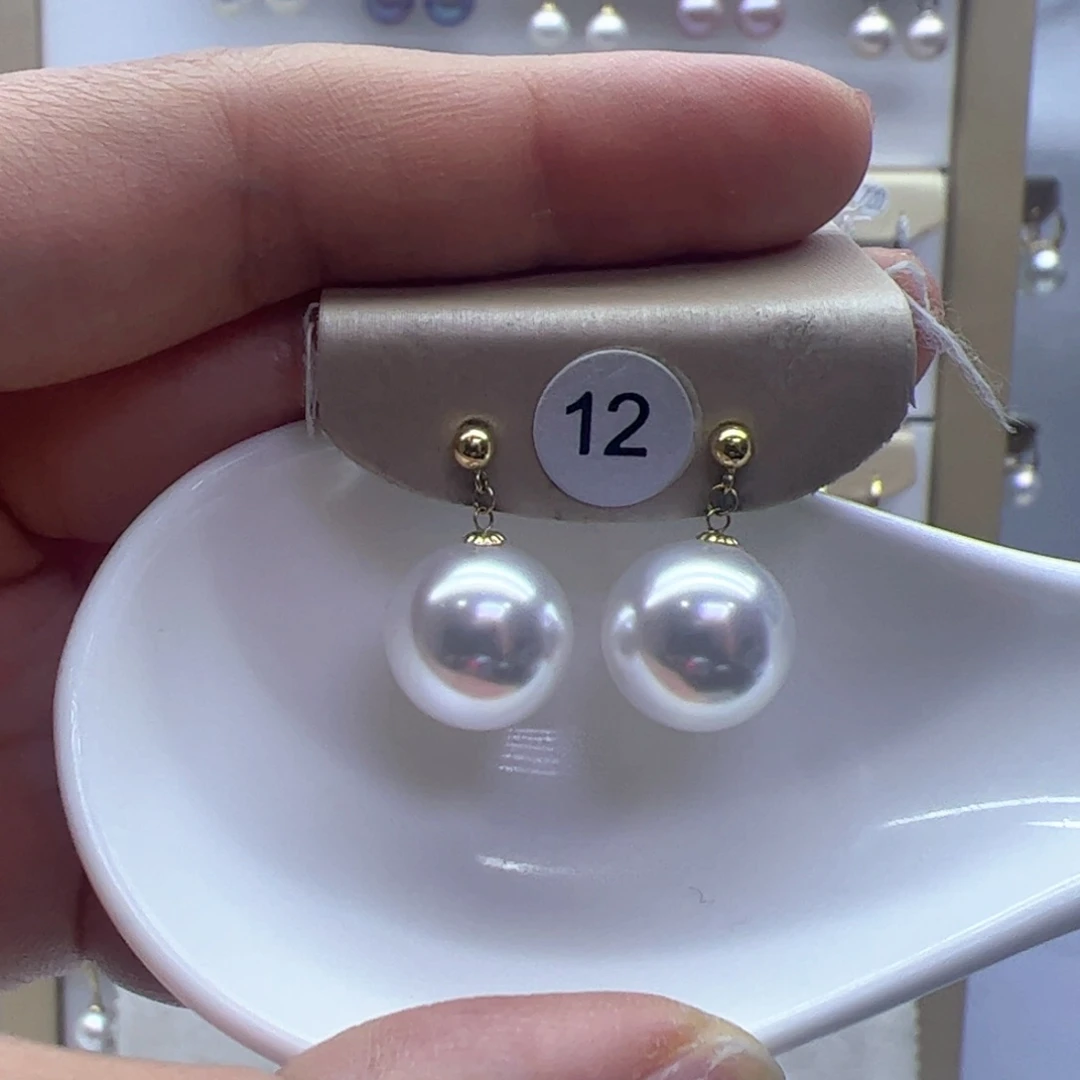 淡水珍珠耳饰18K金镶嵌