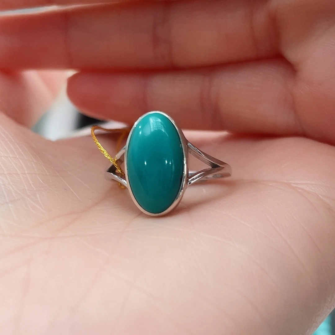 绿松石戒指银S925镶嵌