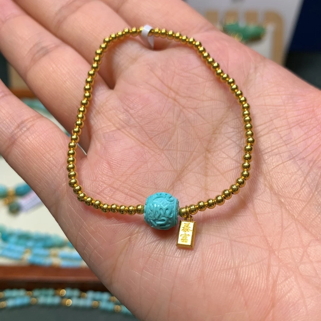 18K金镶嵌绿松石单圈