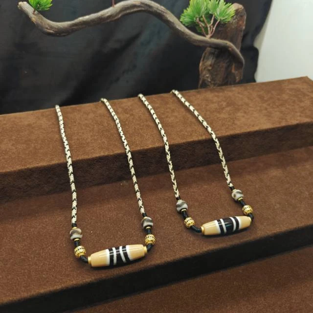 【曹掌柜精选】9 H57380-玛瑙DIY脖挂（七线）-多样性发其一-11*34mm